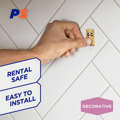 Permastik Small Brass Kitchen Hooks - Holds 500g - 6 Pack