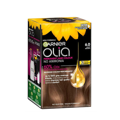 Garnier Olia Hair Colour 6.0 Light Brown - 1 each