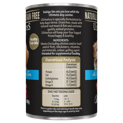 Ultimates Indulge Wet Dog Food Chicken Mince & Tuna 400g