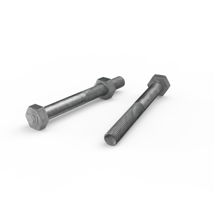 Zenith Hot Dip Galvanised Hex Head Bolts & Nuts - M8 x 75mm - 25 Pack