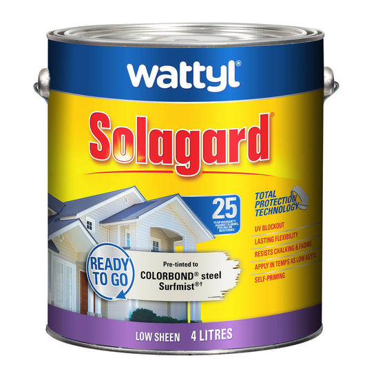 Wattyl Solagard Exterior Paint - 4L - Surfmist - Low Sheen