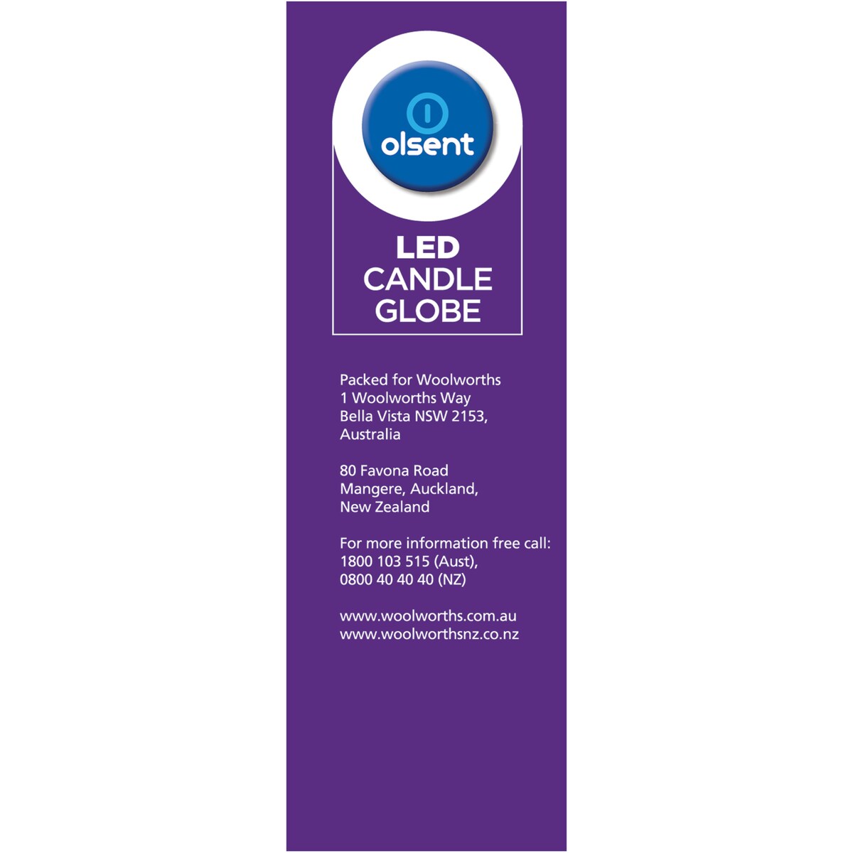 Olsent Led Candle Bc 5.5w 480lm Ww Globe 5.5 Watt 2 Pack