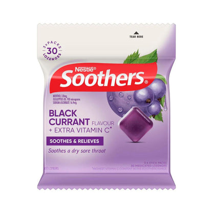 Soothers Blackcurrant Flavour Throat Lozenges - 30 Pack