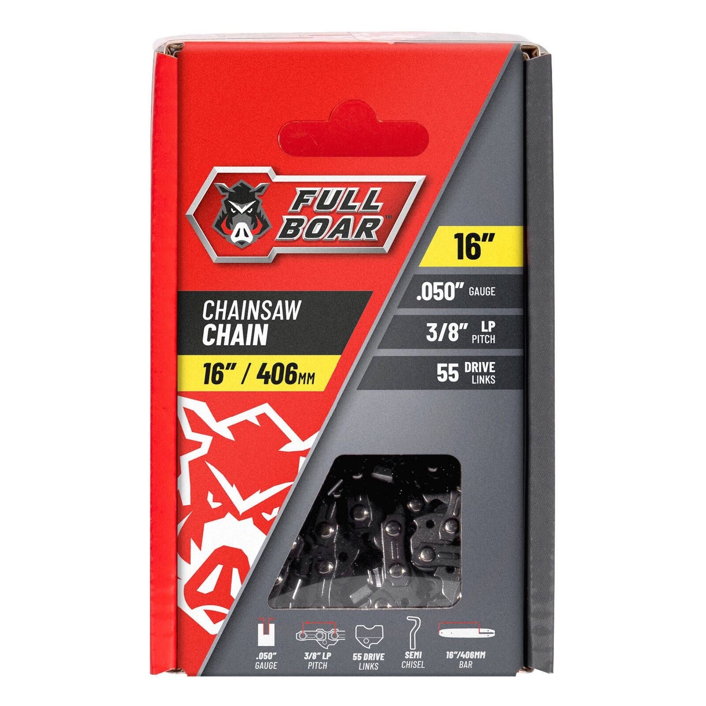 Full Boar Chainsaw Chain - 16" - 406mm - 55 Drive Links