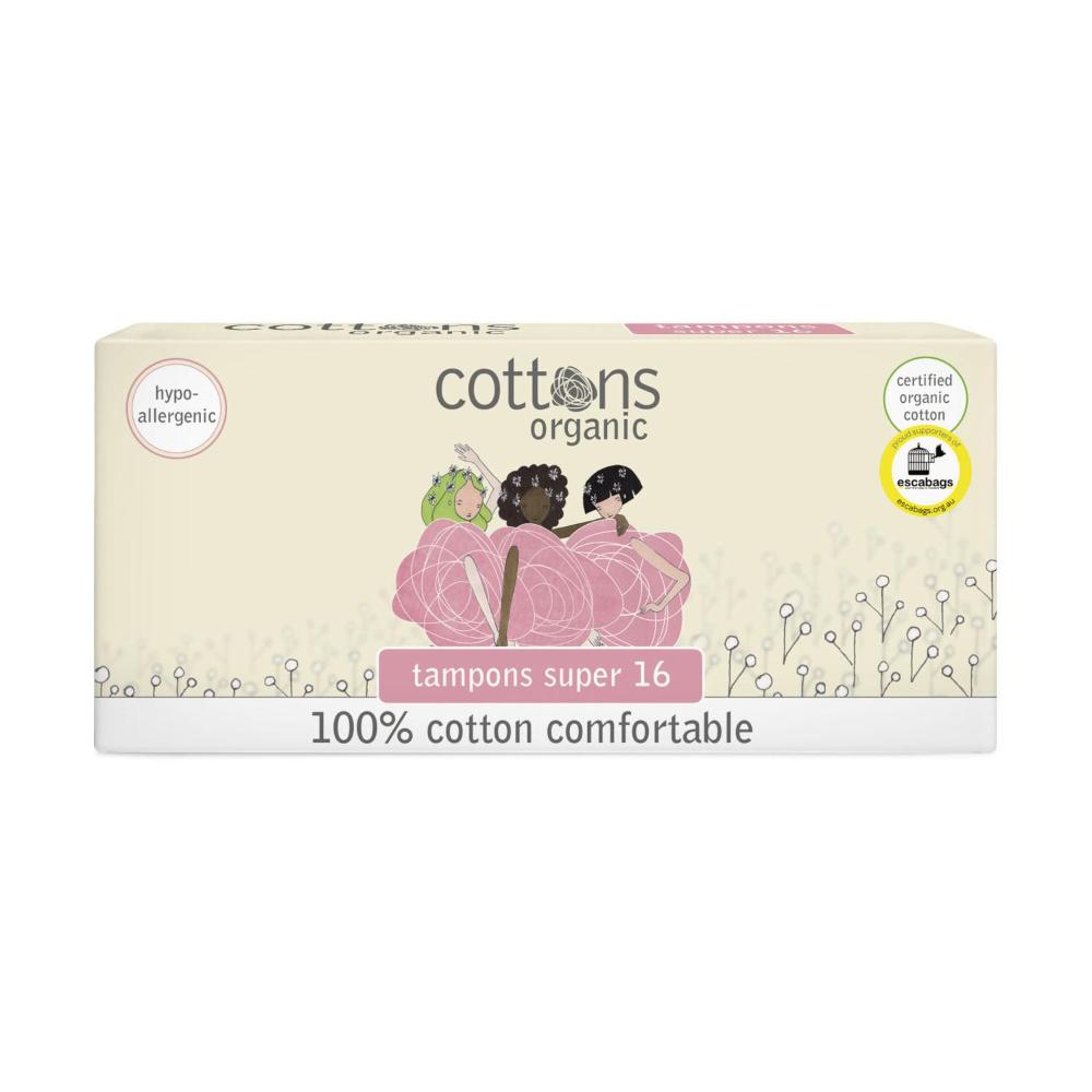 Cottons Super 100% Cotton Tampons - 16 pack