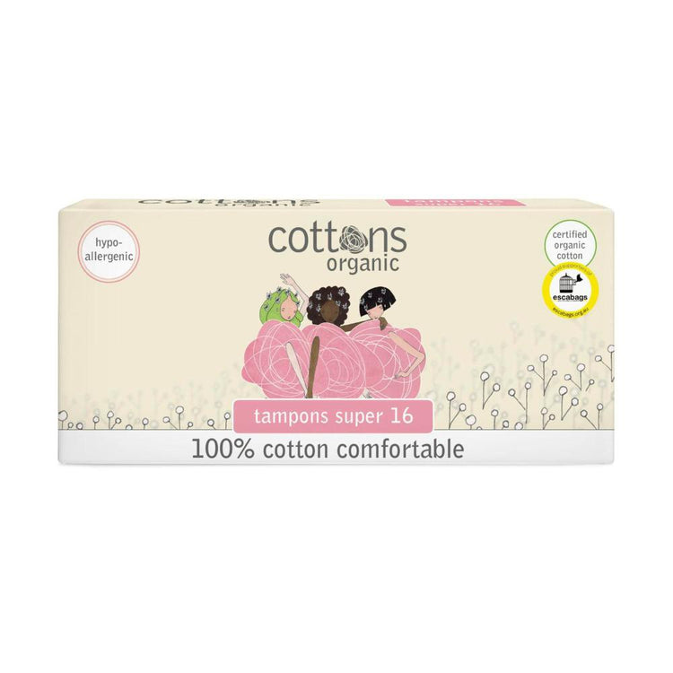 Cottons Super 100% Cotton Tampons - 16 pack