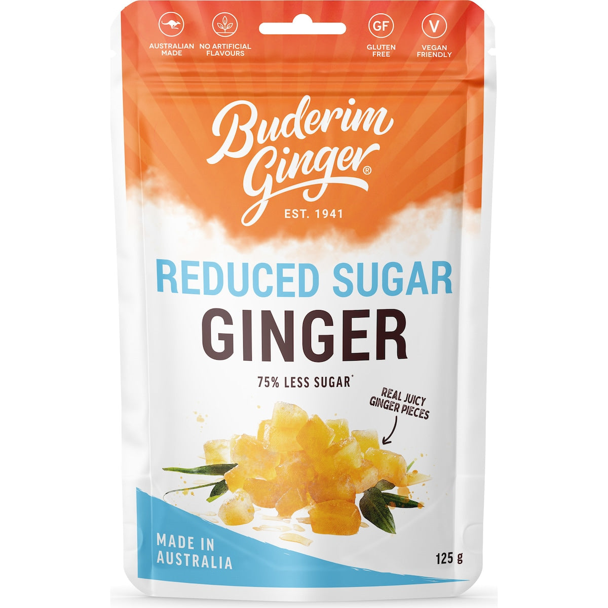 Buderim Ginger Reduced Sugar 125g