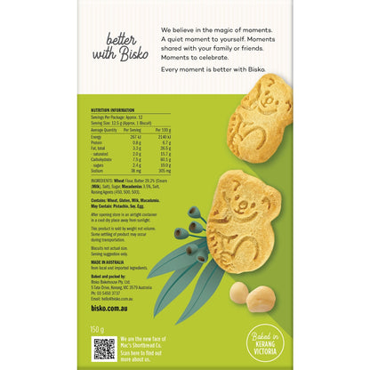 Bisko Bakehouse Butter Shortbread Macadamia Koalas 150g