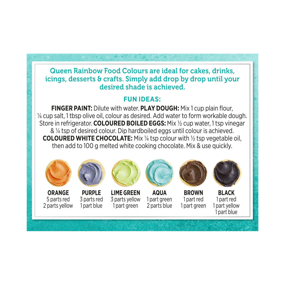 Queen Rainbow Food Colour 4 Pack - 28mL