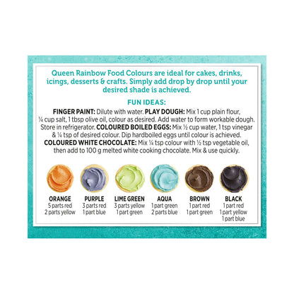 Queen Rainbow Food Colour 4 Pack - 28mL