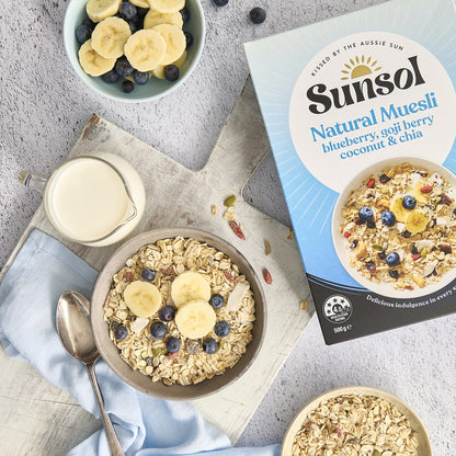 Sunsol Natural Muesli Blueberry Goji Berry Coconut & Chia 500g