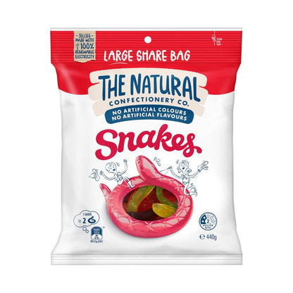 The Natural Confectionery Co. Snakes Lollies Value Bag - 440g