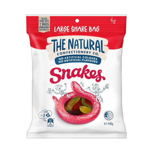 The Natural Confectionery Co. Snakes Lollies Value Bag - 440g