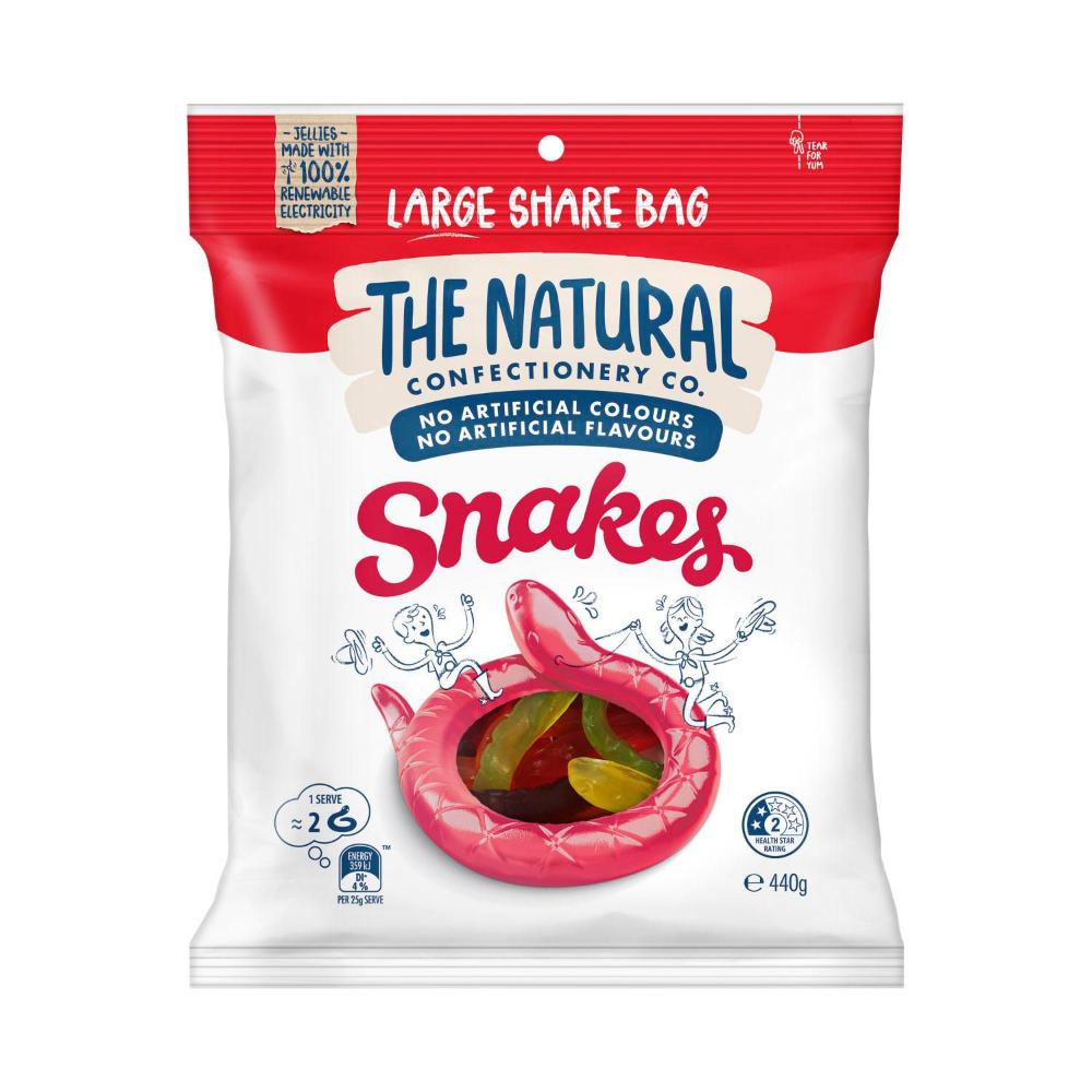 The Natural Confectionery Co. Snakes Lollies Value Share Bag - 440g