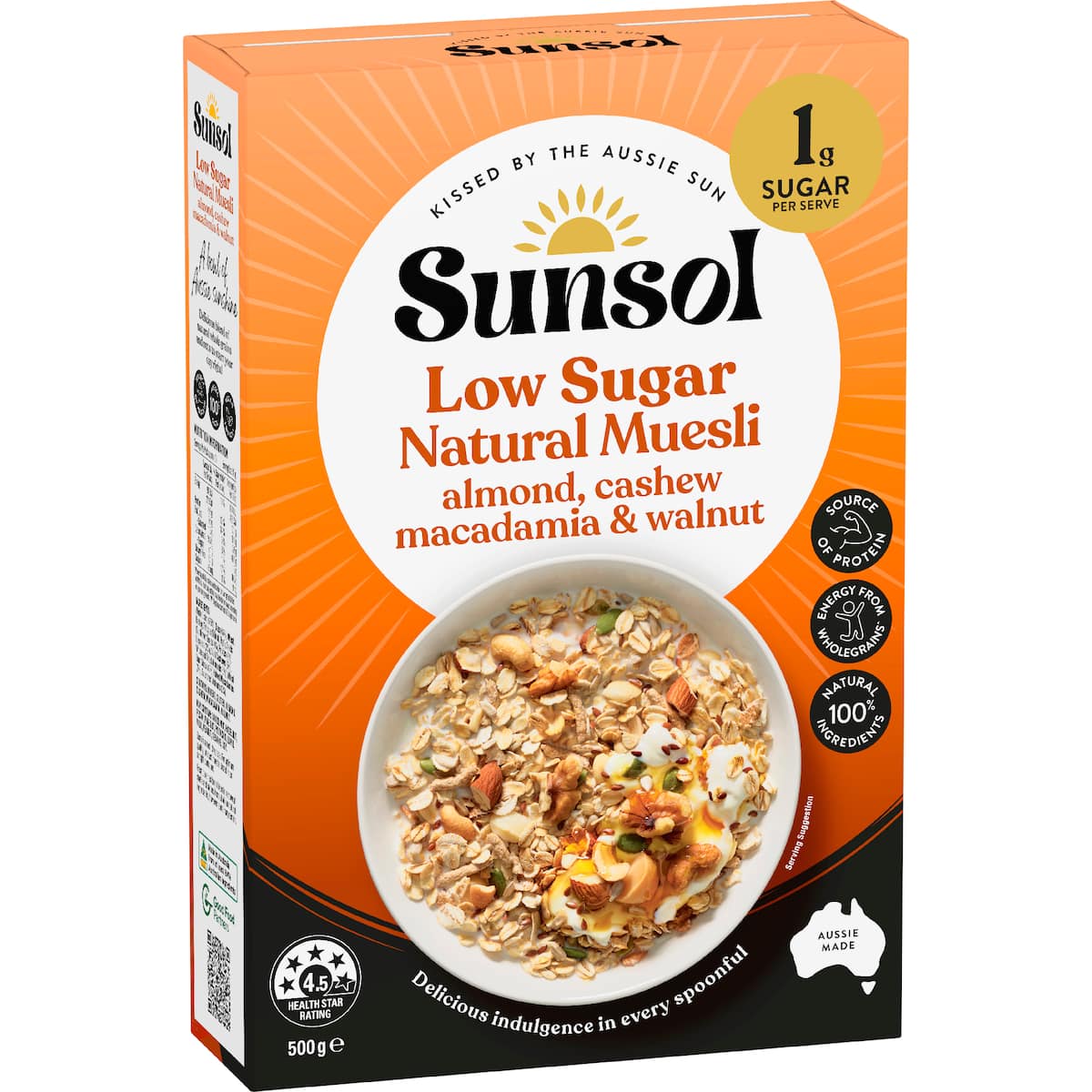 Sunsol Natural Muesli Almond Cashew Macadamia & Walnut 500g