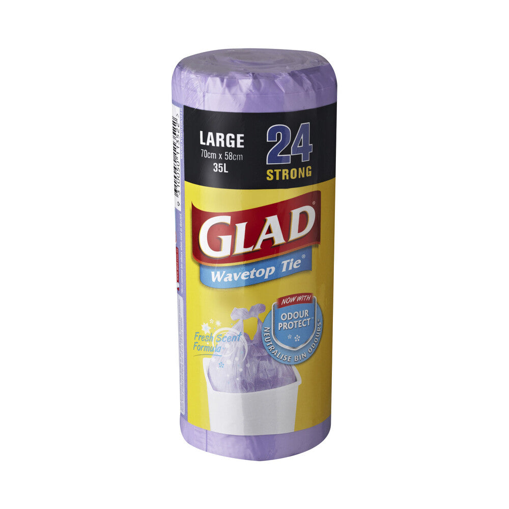 Glad Kitchen Tidy Bags Wavetop Color Large - 24 pack