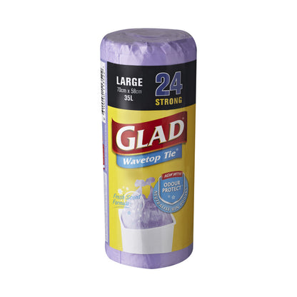Glad Kitchen Tidy Bags Wavetop Color Large - 24 pack