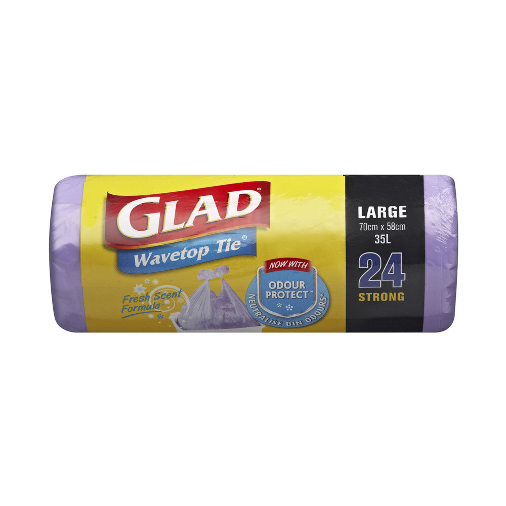 Glad Kitchen Tidy Bags Wavetop Color Large - 24 pack