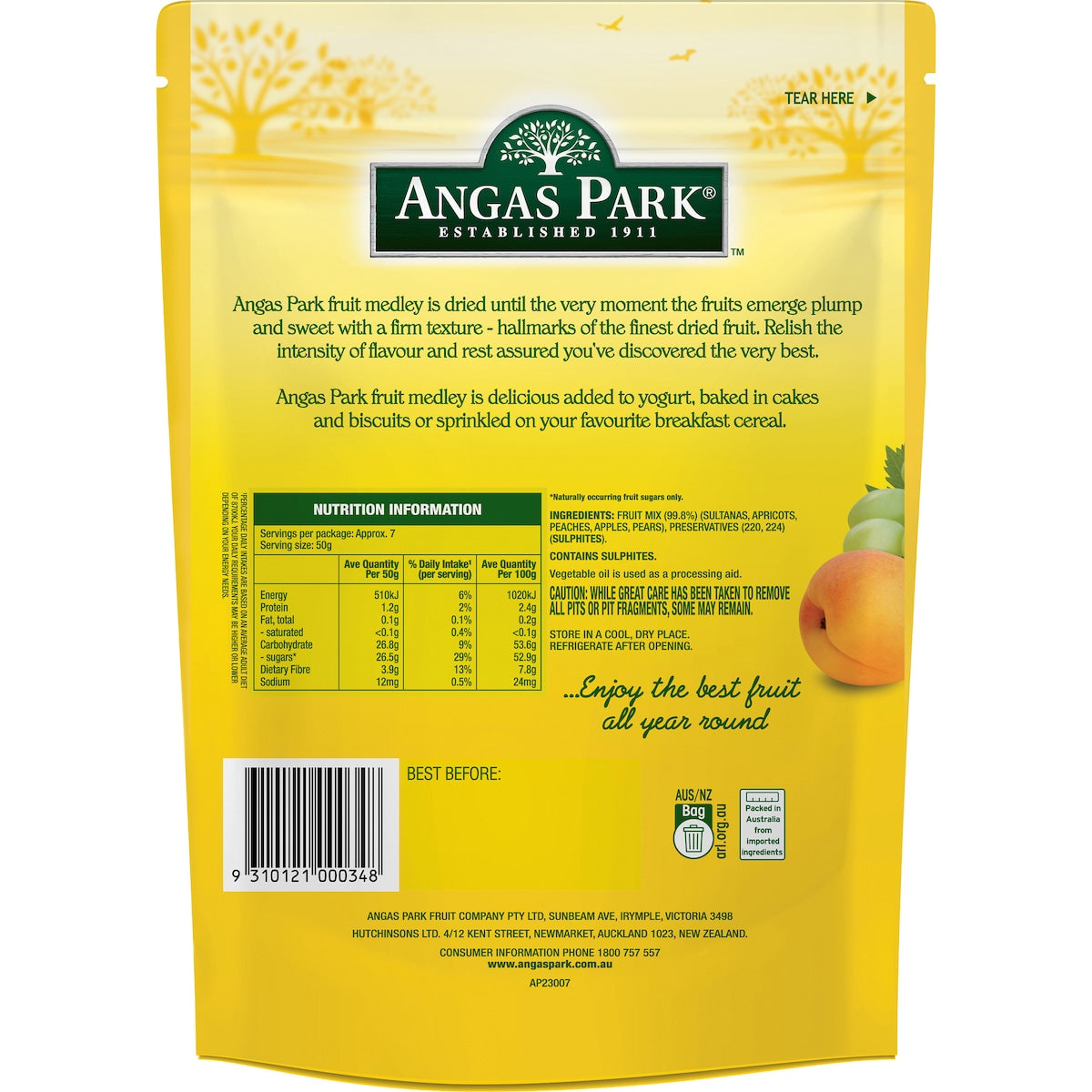 Angas Park Fruit Mix Medley 375g