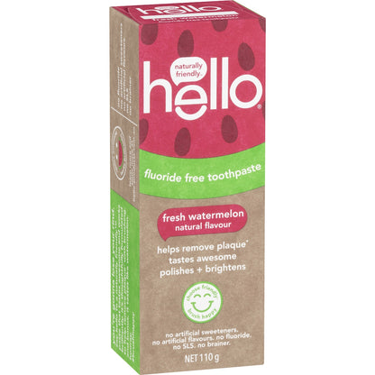 Hello Flouride Free Toothpaste Fresh Watermelon 110g
