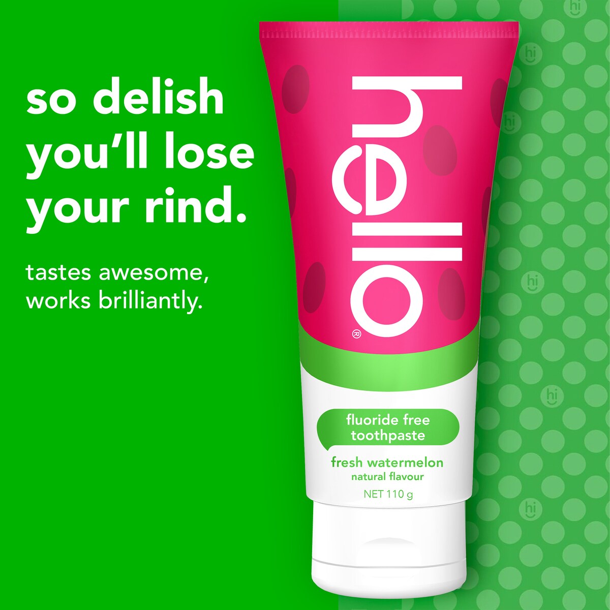 Hello Flouride Free Toothpaste Fresh Watermelon 110g