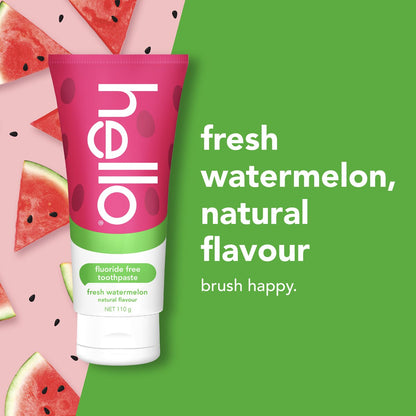 Hello Flouride Free Toothpaste Fresh Watermelon 110g