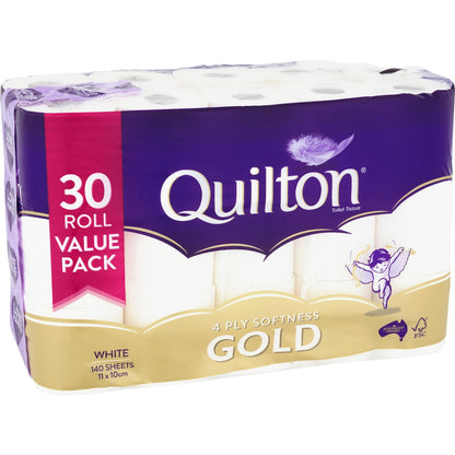 Quilton Gold 4 Ply Toilet Paper Paper 30 Pack