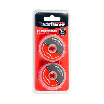 Tradeflame De Soldering Wick - 2.5mm x 1.5m - 2 Pack