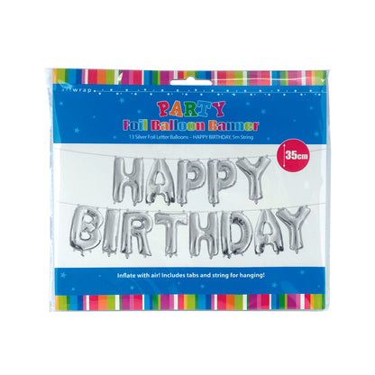 Artwrap Balloon Banner Happy Birthday - 1EACH
