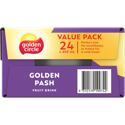 Golden Circle Fruit Drinks Lunch Box Poppers Multipack Golden Pash 250ml X24 Pack