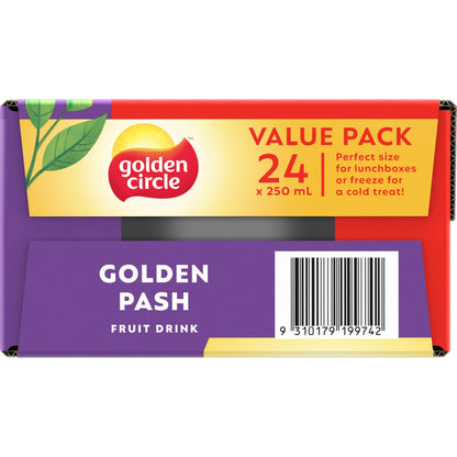 Golden Circle Fruit Drinks Lunch Box Poppers Multipack Golden Pash 250ml X24 Pack