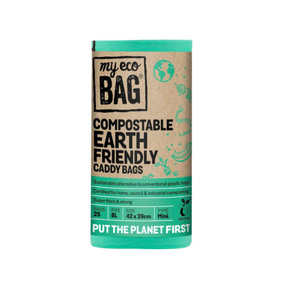 My Eco Bag 8L Compostable Kitchen Bag Bin Liner - 25 pack