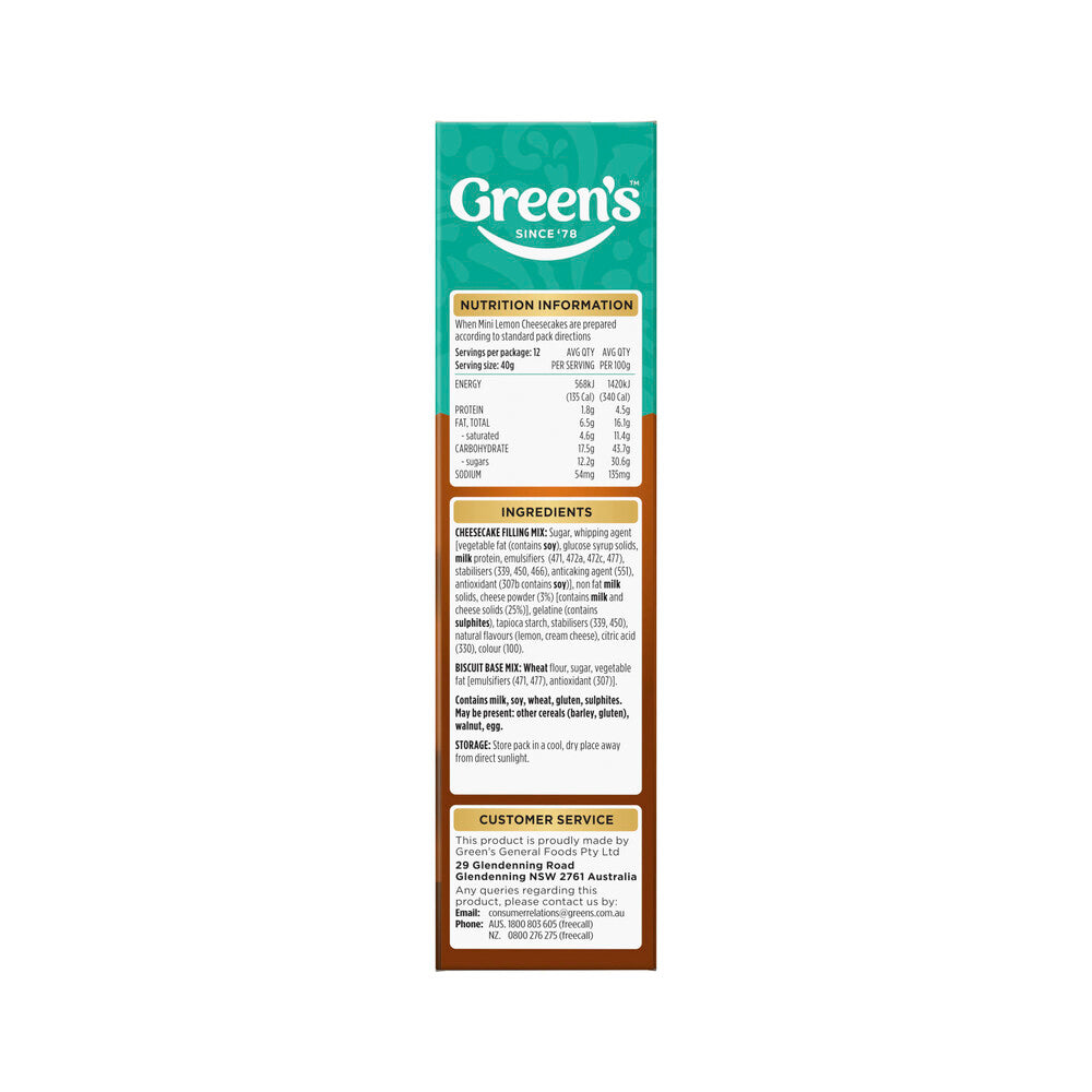 Greens Deluxe Mini Lemon Cheescake Mix - 275g