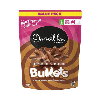 Darrell Lea Milk Chocolate Liquorice Bullets - 400g