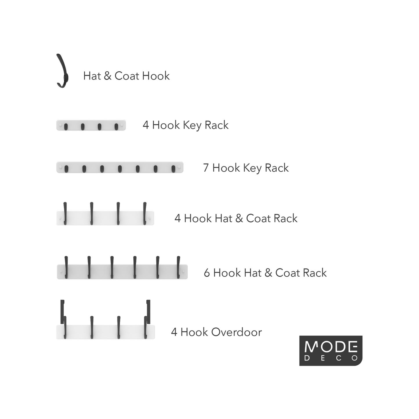 Mode Over Door Hanger - 4 Hooks - 450 x 70 x 45mm