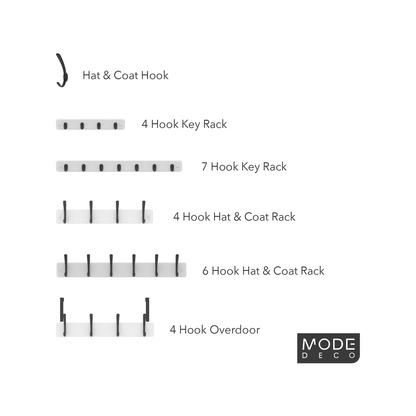 Mode Over Door Hanger - 4 Hooks - 450 x 70 x 45mm