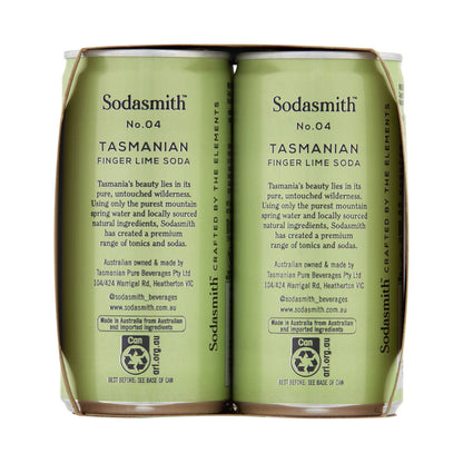 Sodasmith Finger Lime Soda Water Can 4x200ml - 4 pack