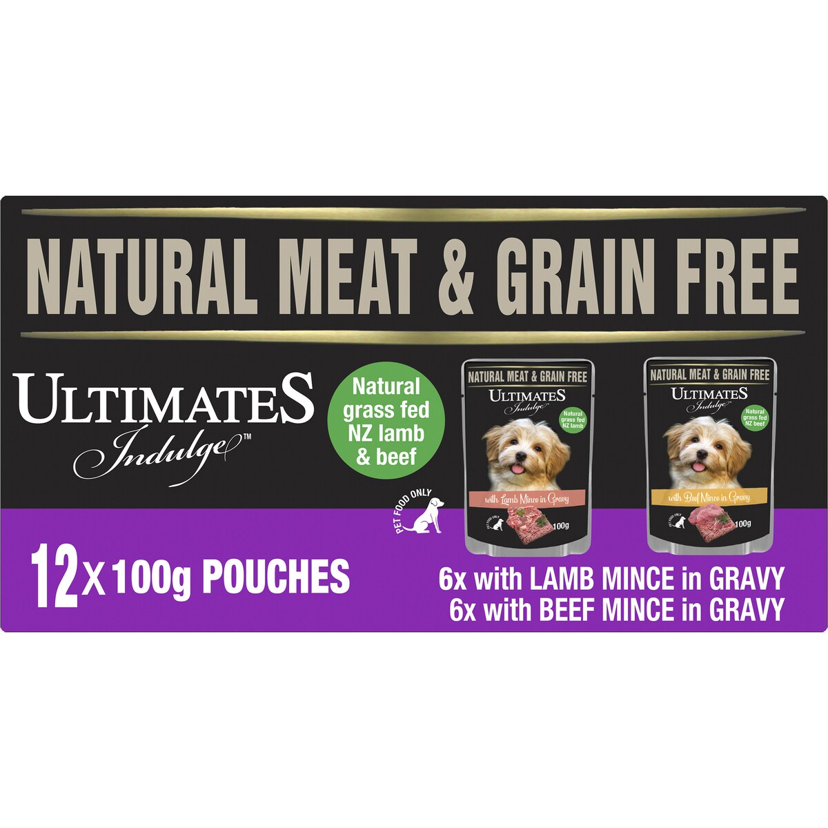 Ultimates Indulge Lamb Mince / Beef Mince With Gravy 12x100g