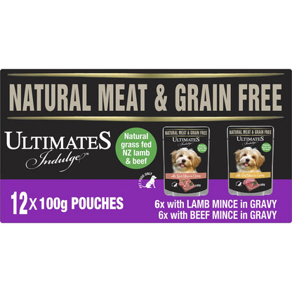 Ultimates Indulge Lamb Mince / Beef Mince With Gravy 12x100g