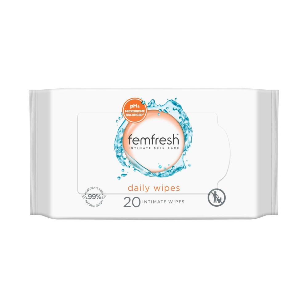 Femfresh Daily Intimate Travel Wipes - 20 Pack
