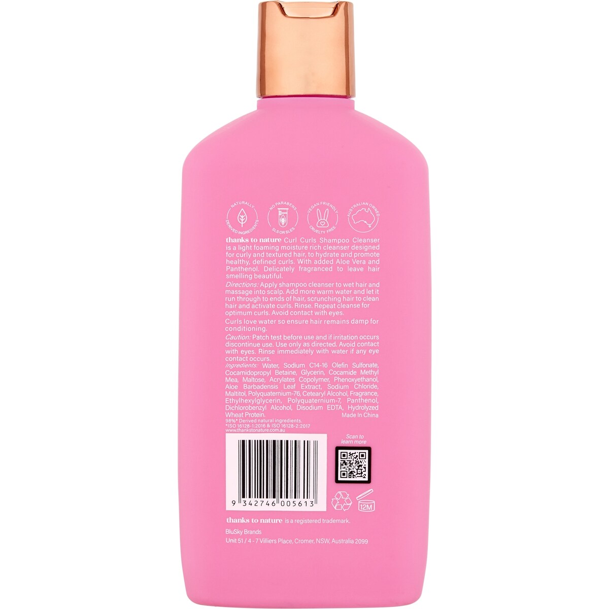 Thanks To Nature Cool Curls Shampoo With Aloe Vera 500ml