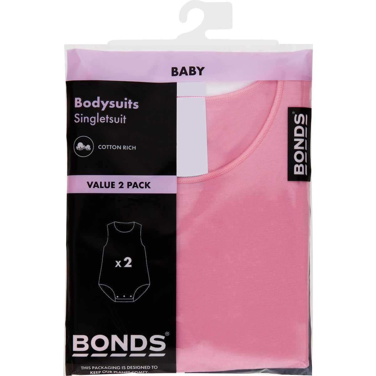 Bonds Baby Bodysuits Girls Size 0000 2 Pack