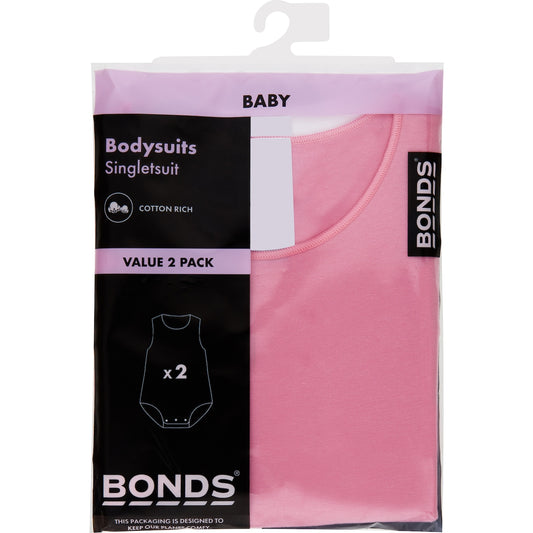 Bonds Baby Bodysuits Girls Size 0000 2 Pack