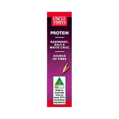Une Tobys Protein Raspberry Goji & White Chocolate Muesli Bars School Lunchbox Snacks - 175g