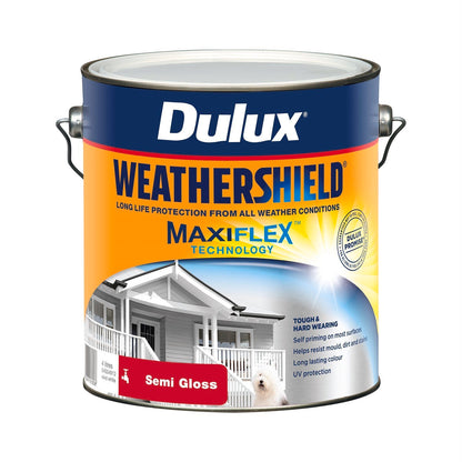 Dulux Weathershield Semi Gloss Exterior Paint - 4L - Vivid White
