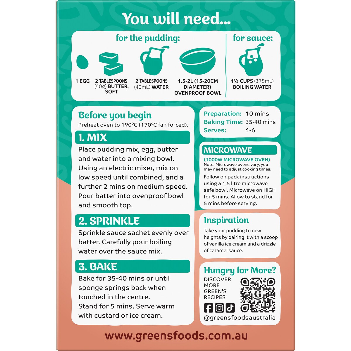 Green's Pudding Chocolate Sponge 260g