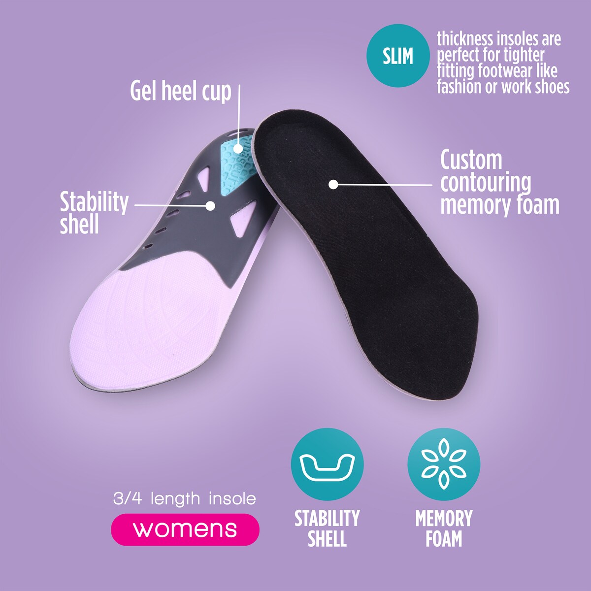 Maseur Footcare Heel & Arch Insole Womens Each