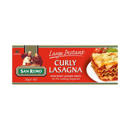 San Remo Instant Curly Large Lasagna Sheets - 250g