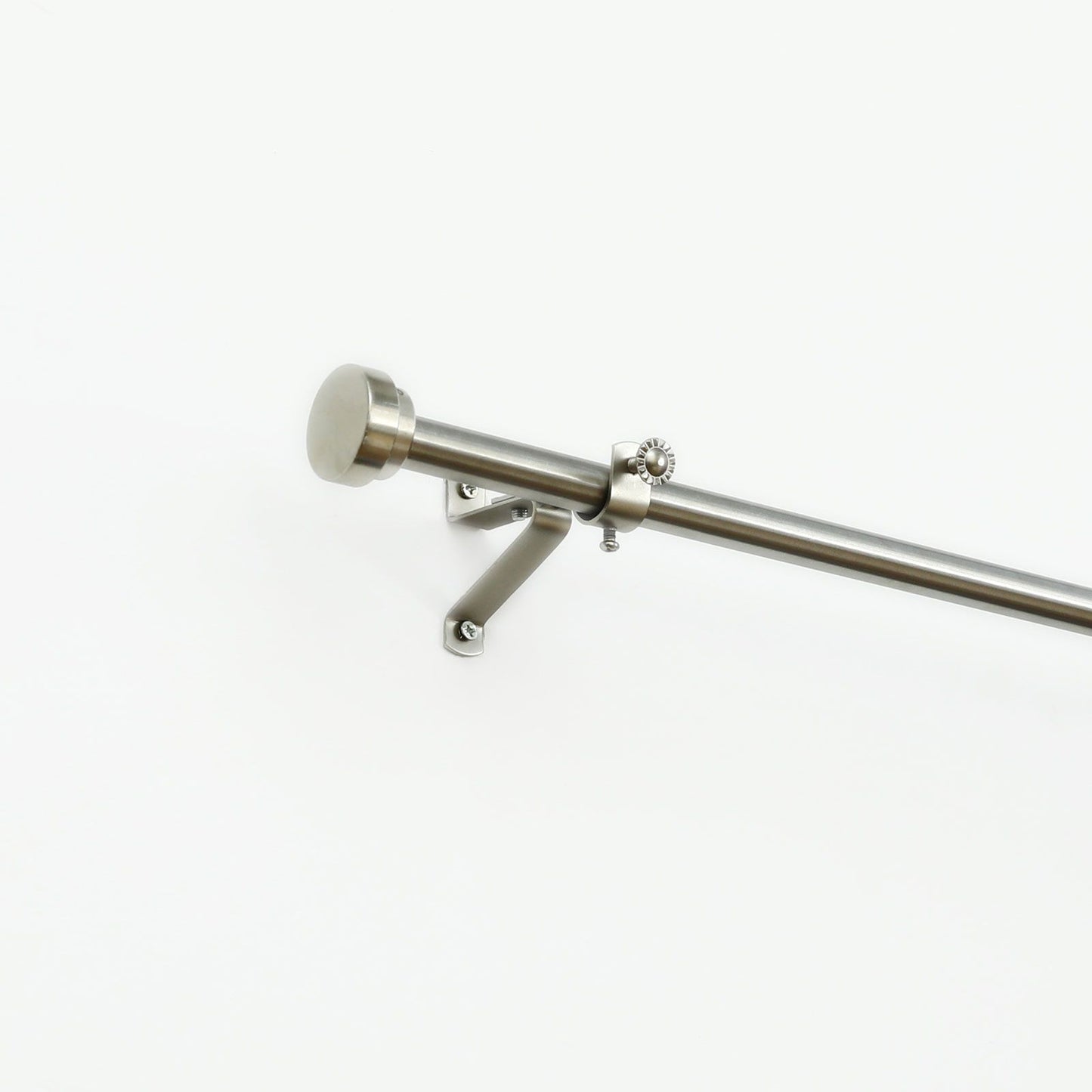 Windoware Satin Adjustable Curtain Rod Bracket - 75-95mm - Pewter - 2 Pack