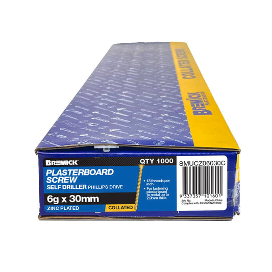 Bremick Collated Screw - 6g x 30mm - Zinc Yellow - 1000 Pack